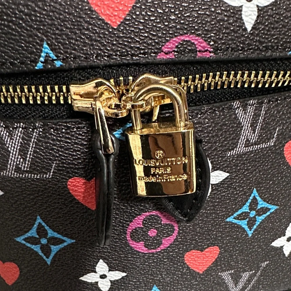 Black Multicolor Flowers Cosmetic Bag - Picture 6 of 16